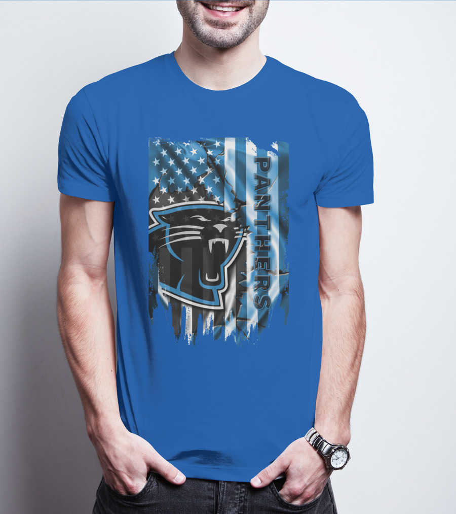 Panthers American Flag Stars And Stripes T-Shirt