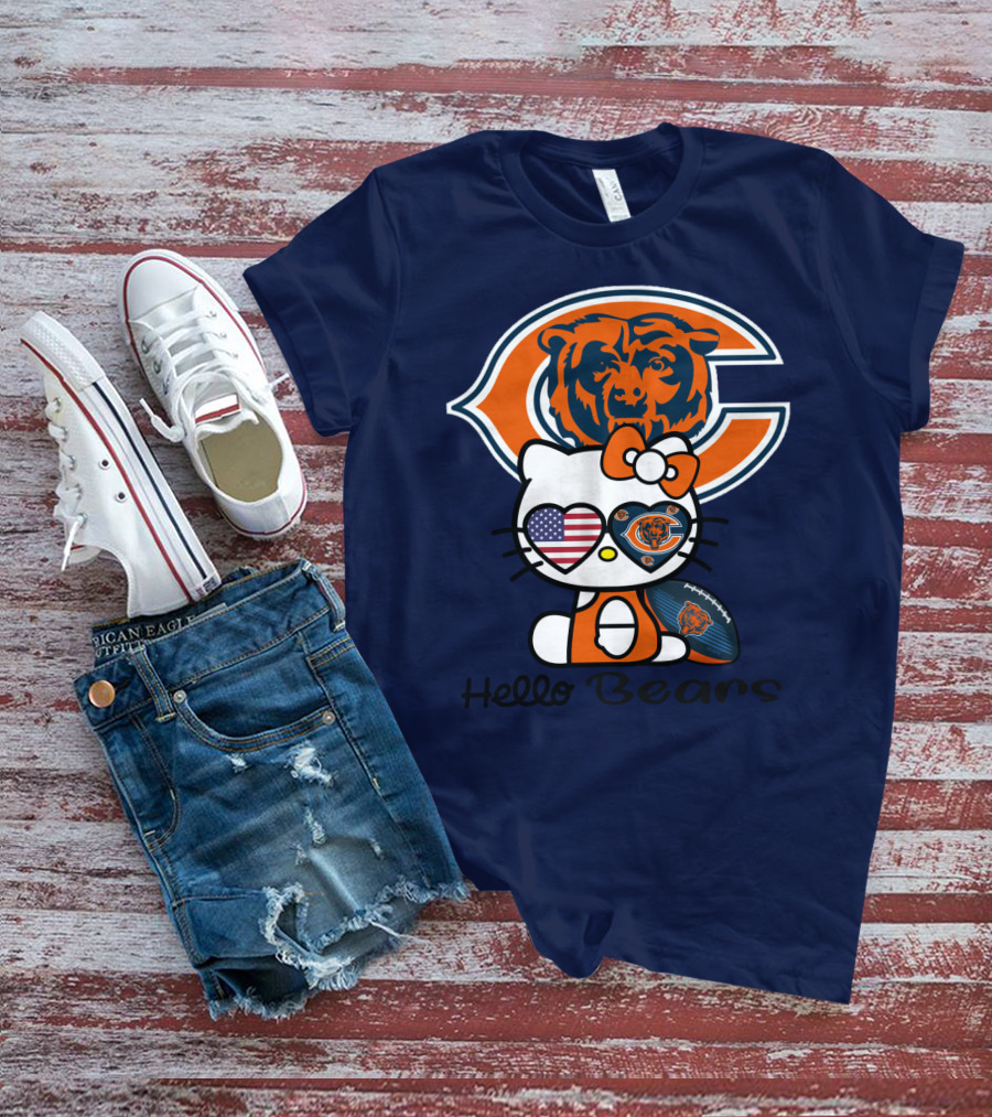 Hello Bears Chicago Bears Football Kitty T-Shirt