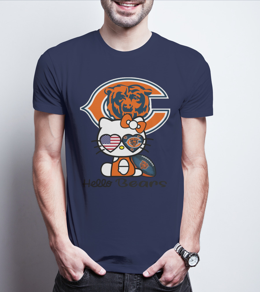 Hello Bears Chicago Bears Football Kitty T-Shirt