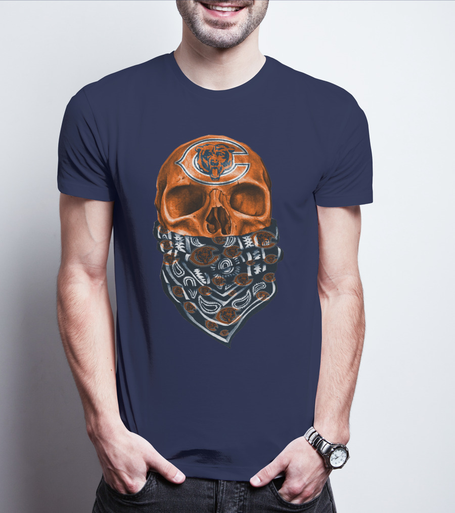 Chicago Bears Skull Bandana T-Shirt