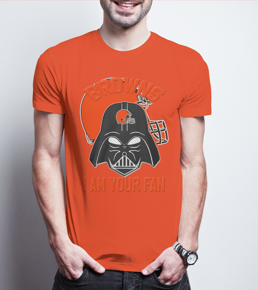 Browns I Am Your Fan Cleveland Browns Football Helmet Darth Vader T-Shirt