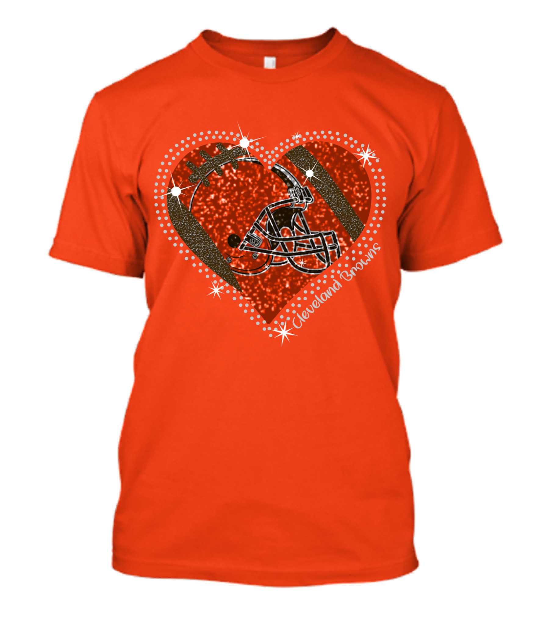 Cleveland Browns Heart Helmet Football Stars T-Shirt