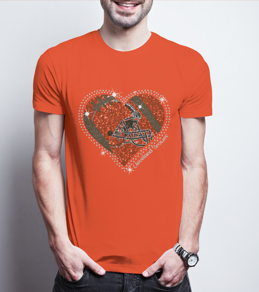 Cleveland Browns Heart Helmet Football Stars T-Shirt