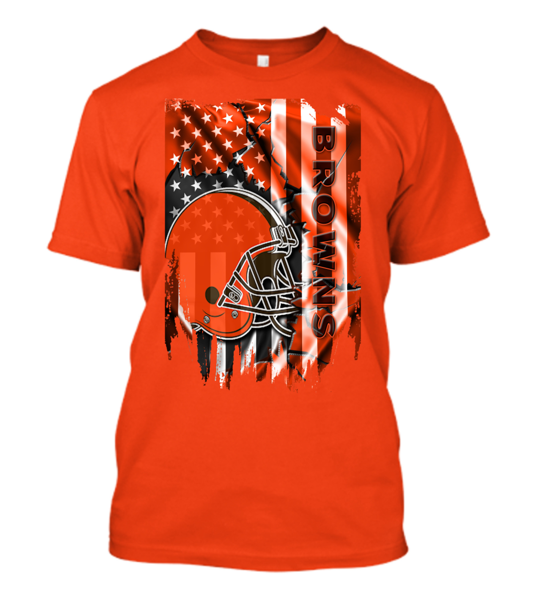 Browns American Flag Helmet T-Shirt