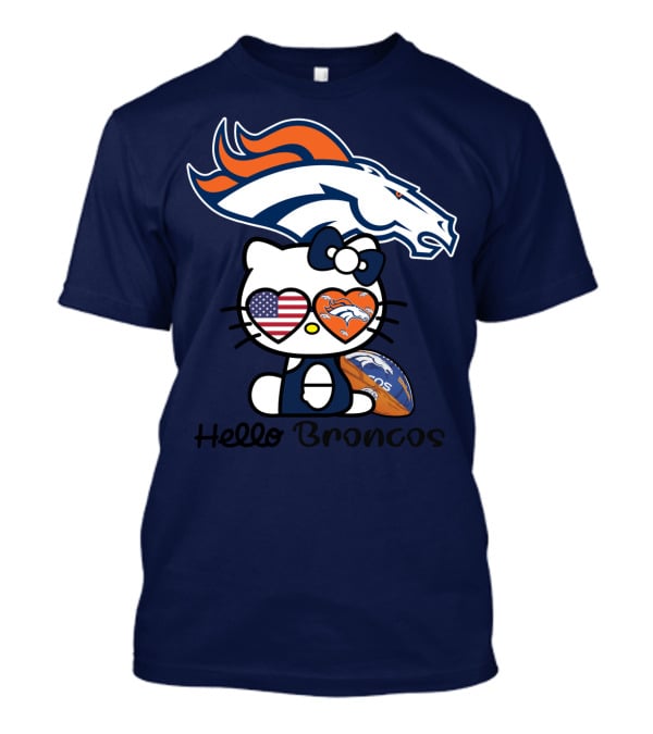 Hello Broncos Denver Broncos Football Hello Kitty T-Shirt