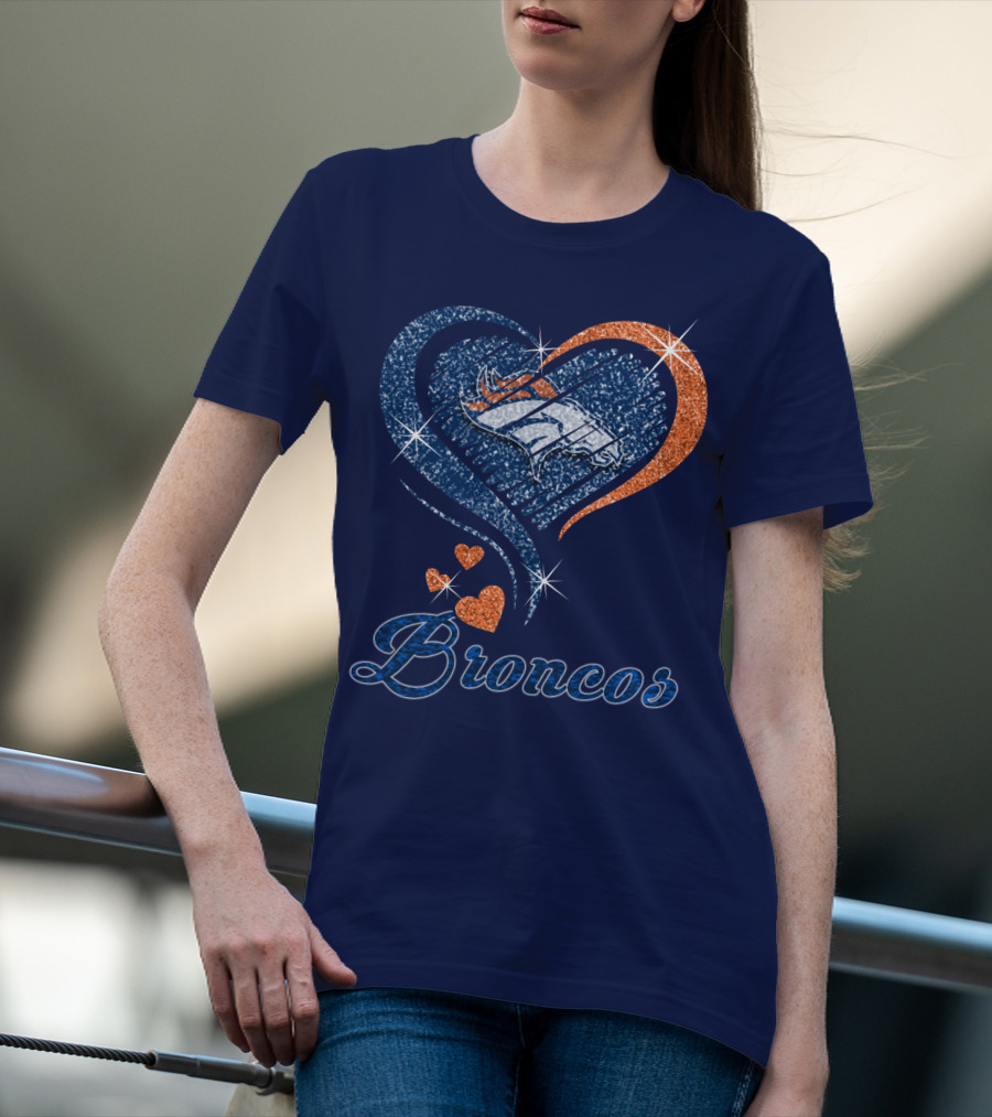 Broncos Heart Glitter T-Shirt