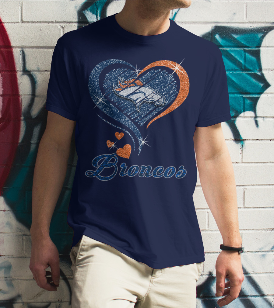 Broncos Heart Glitter T-Shirt