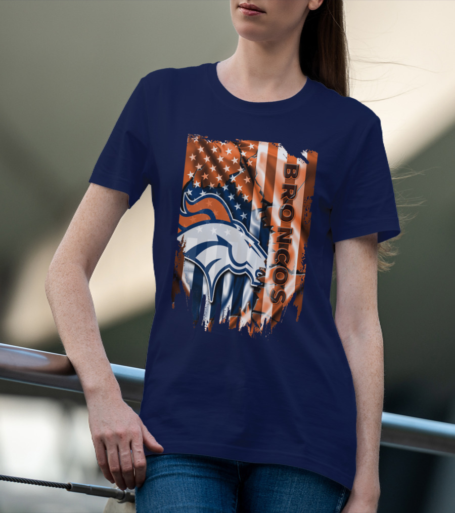 Denver Broncos American Flag Patriotic T-Shirt