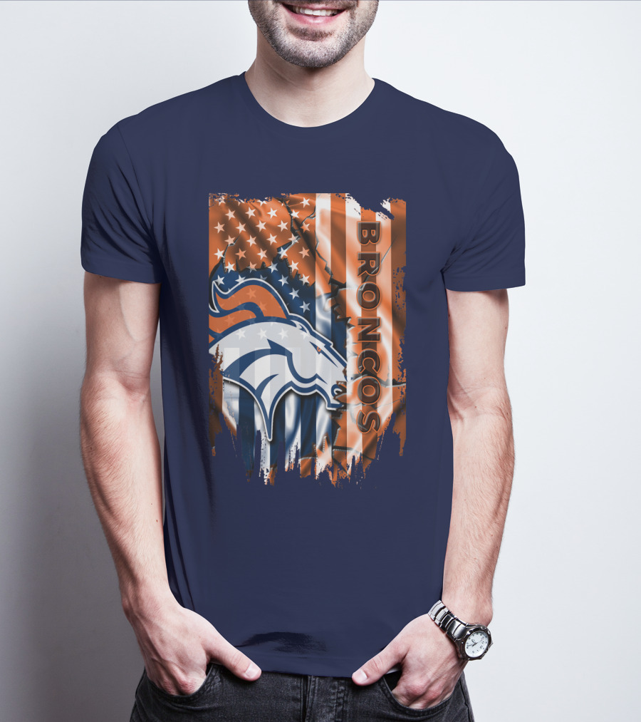 Denver Broncos American Flag Patriotic T-Shirt