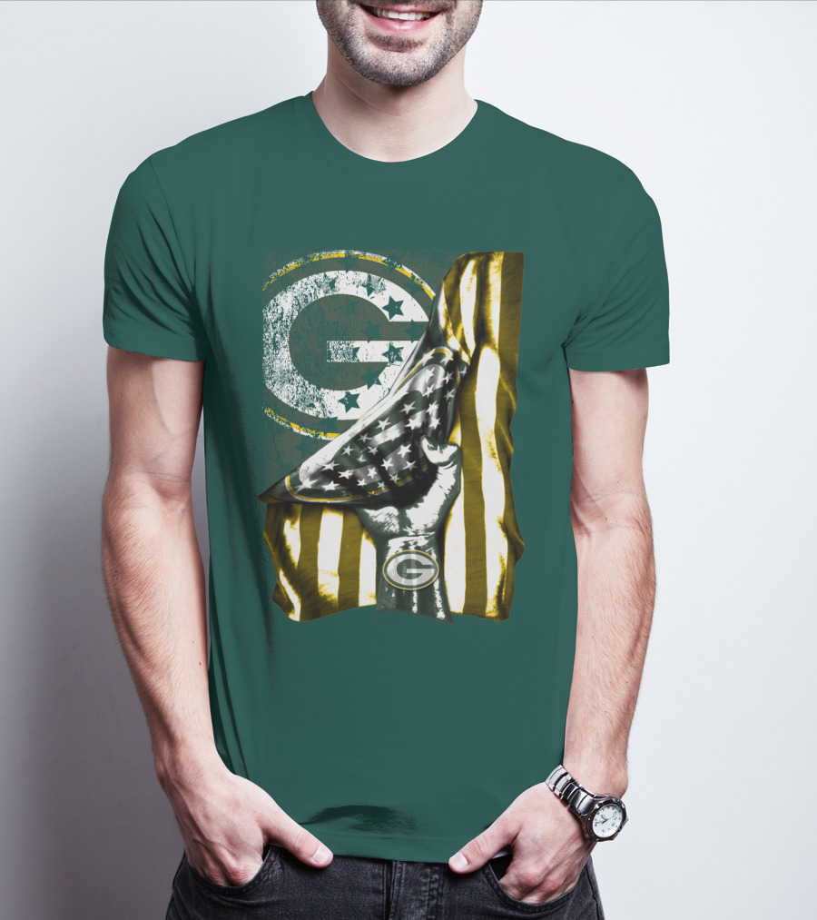 Green Bay Packers American Flag Pride T-Shirt