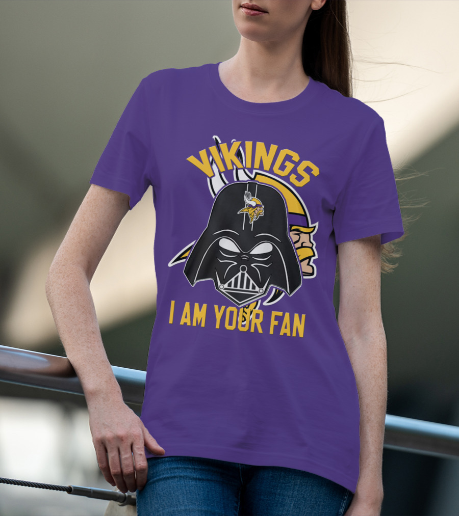 Vikings I Am Your Fan Minnesota Vikings Logo Darth Vader Helmet T-Shirt