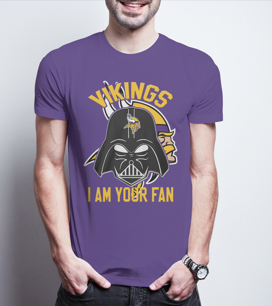Vikings I Am Your Fan Minnesota Vikings Logo Darth Vader Helmet T-Shirt
