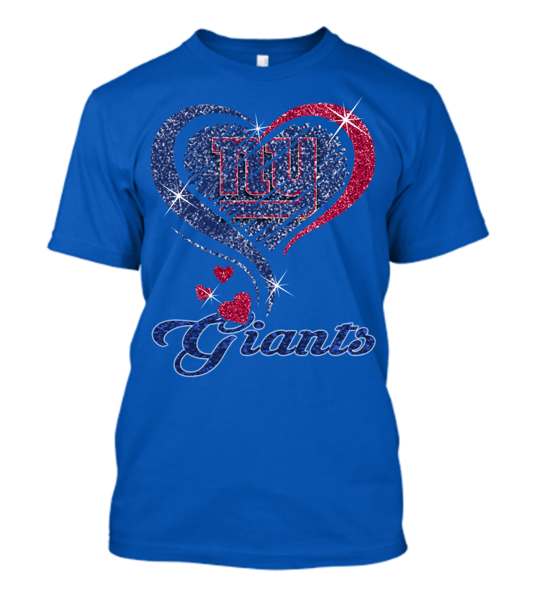 Giants New York Heart Logo Sparkle T-Shirt