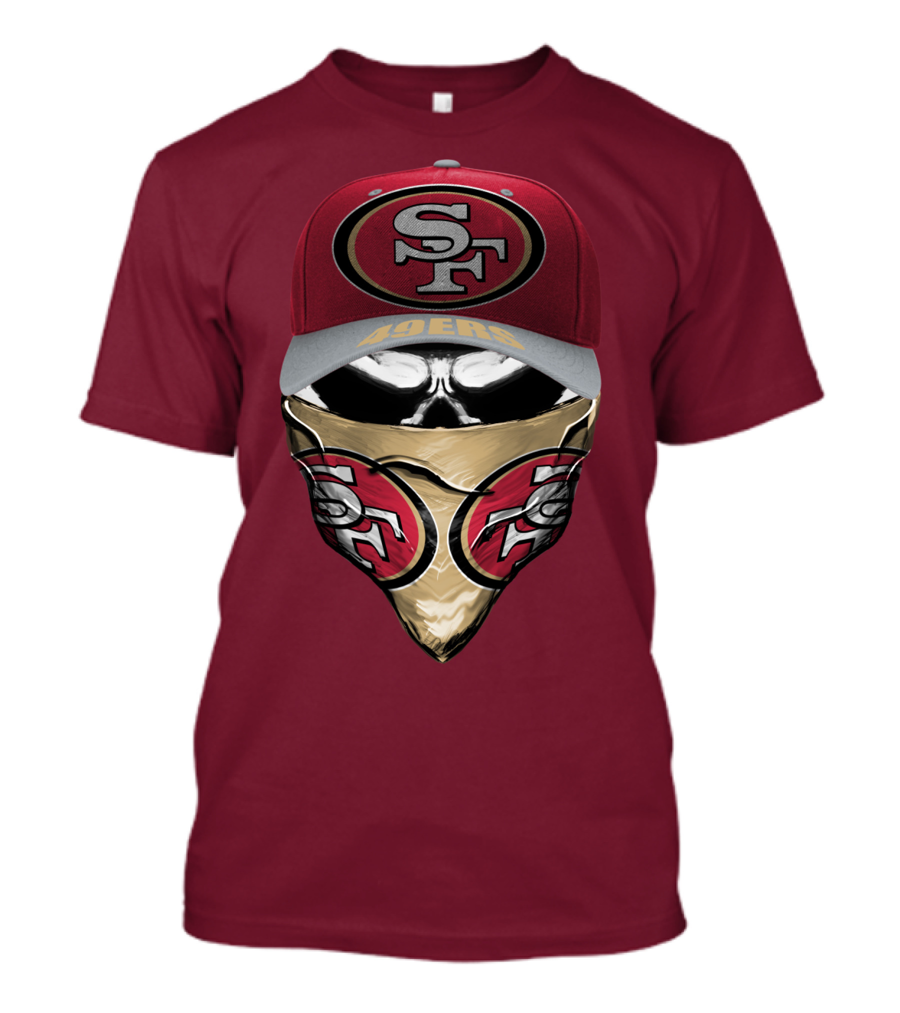 San Francisco 49ers Sf Logo Embroidered Cap And Bandana Combo T-Shirt