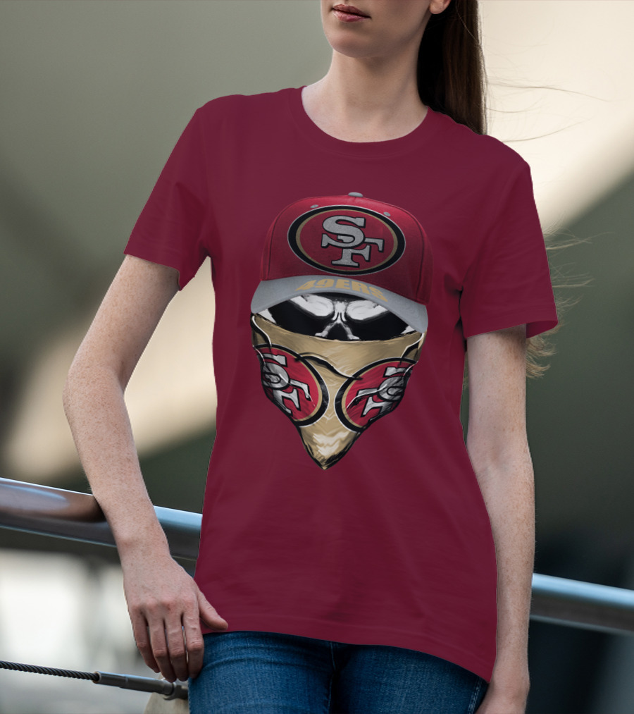 San Francisco 49ers Sf Logo Embroidered Cap And Bandana Combo T-Shirt