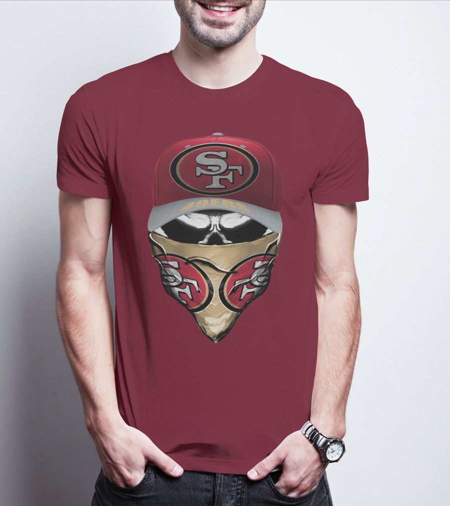 San Francisco 49ers Sf Logo Embroidered Cap And Bandana Combo T-Shirt