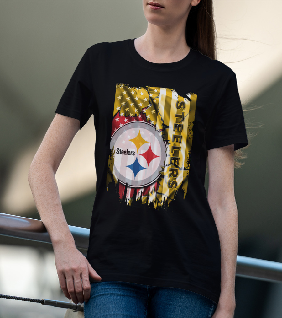 Pittsburgh Steelers Team Colors And Iconic Logomania T-Shirt