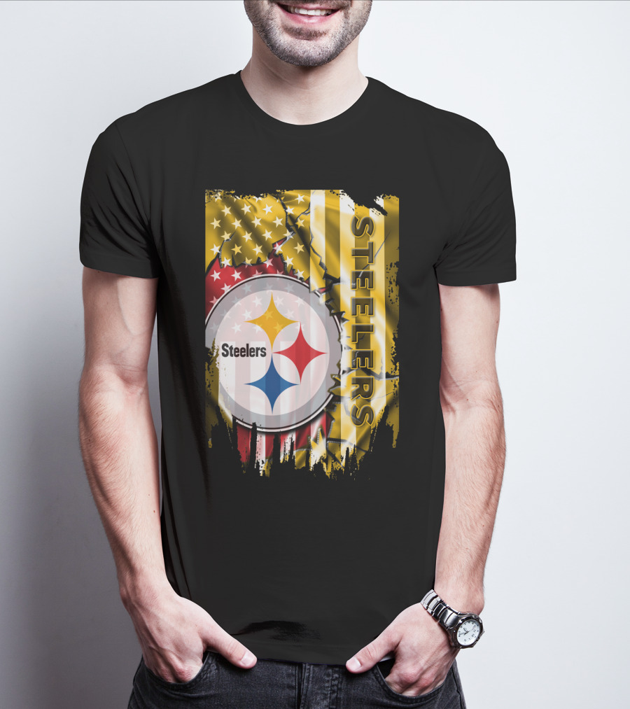 Pittsburgh Steelers Team Colors And Iconic Logomania T-Shirt