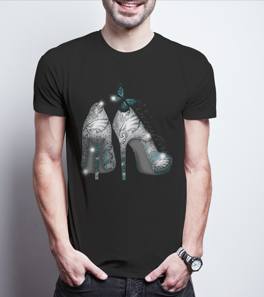Philadelphia Eagles Heels With Butterfly T-Shirt