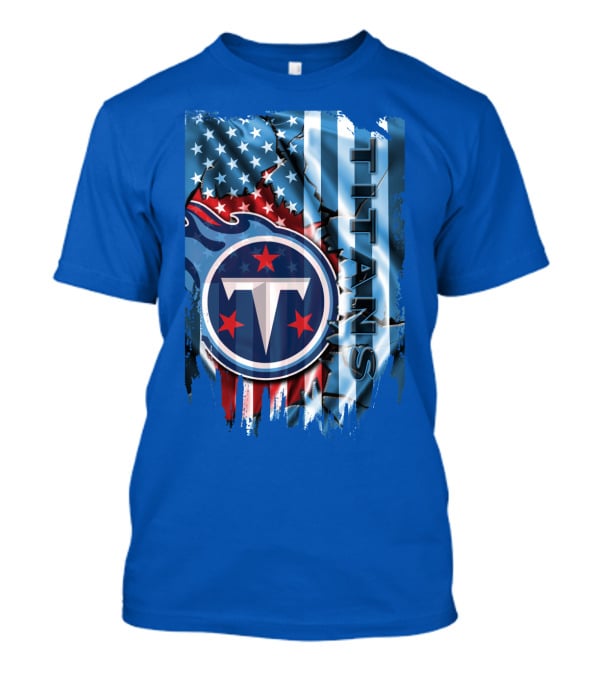 Tennessee Titans American Flag Background Stars And Stripes T-Shirt