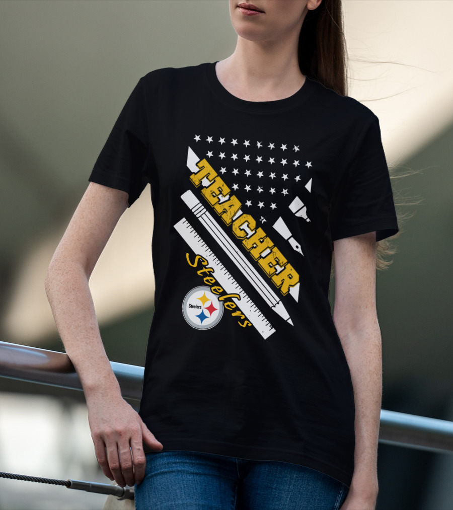Pittsburgh Steelers Teacher Stars And Supplies T-Shirt