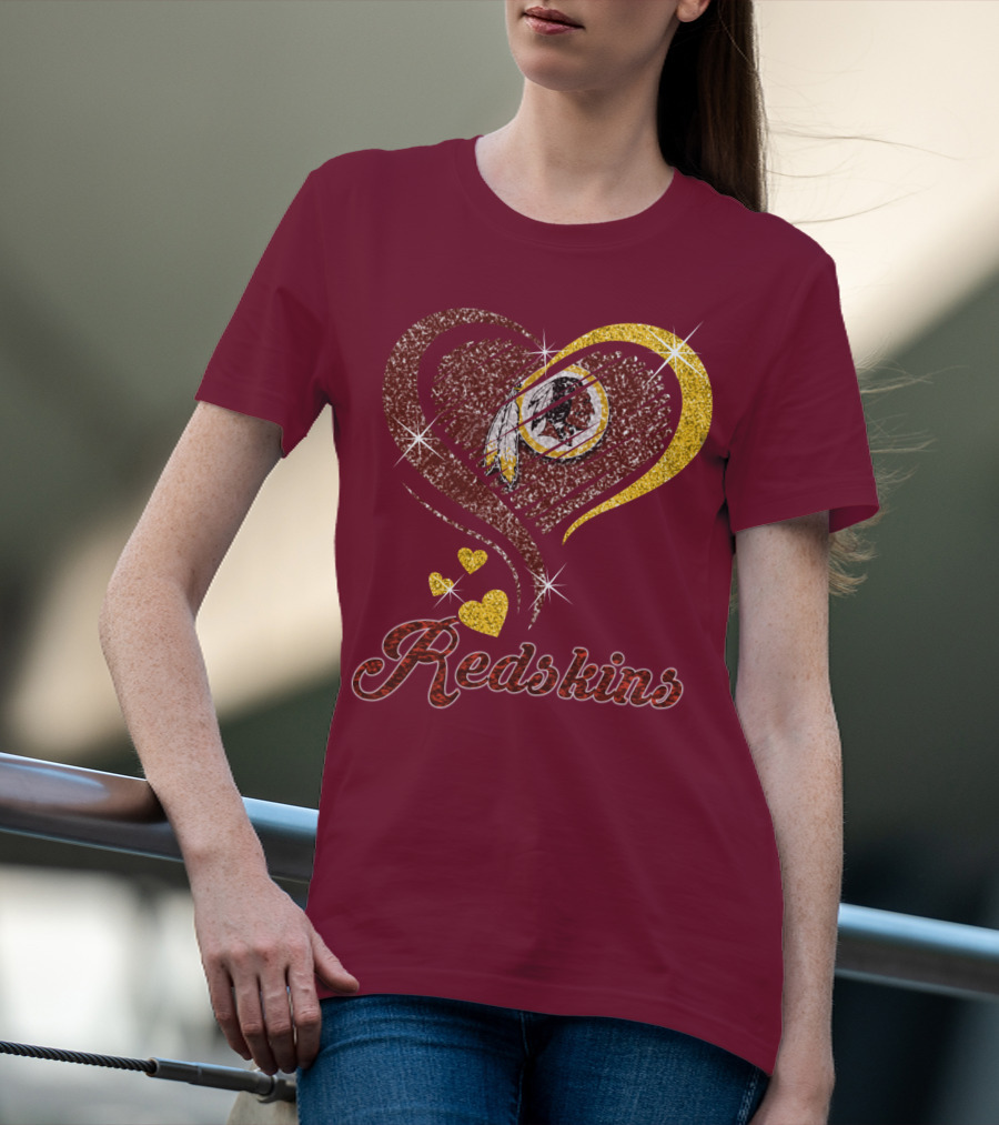 Redskins Heart Gold Football Team T-Shirt