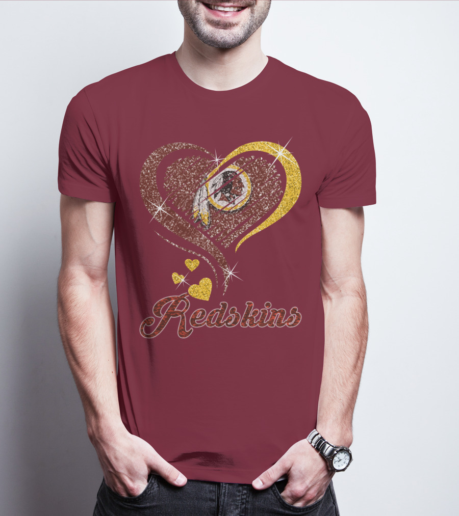 Redskins Heart Gold Football Team T-Shirt