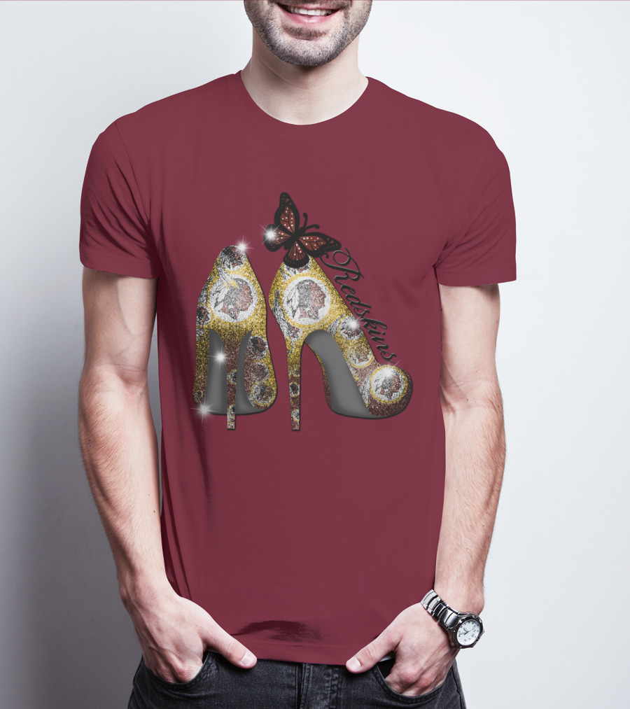 Redskins High Heels And Butterfly Sparkle T-Shirt