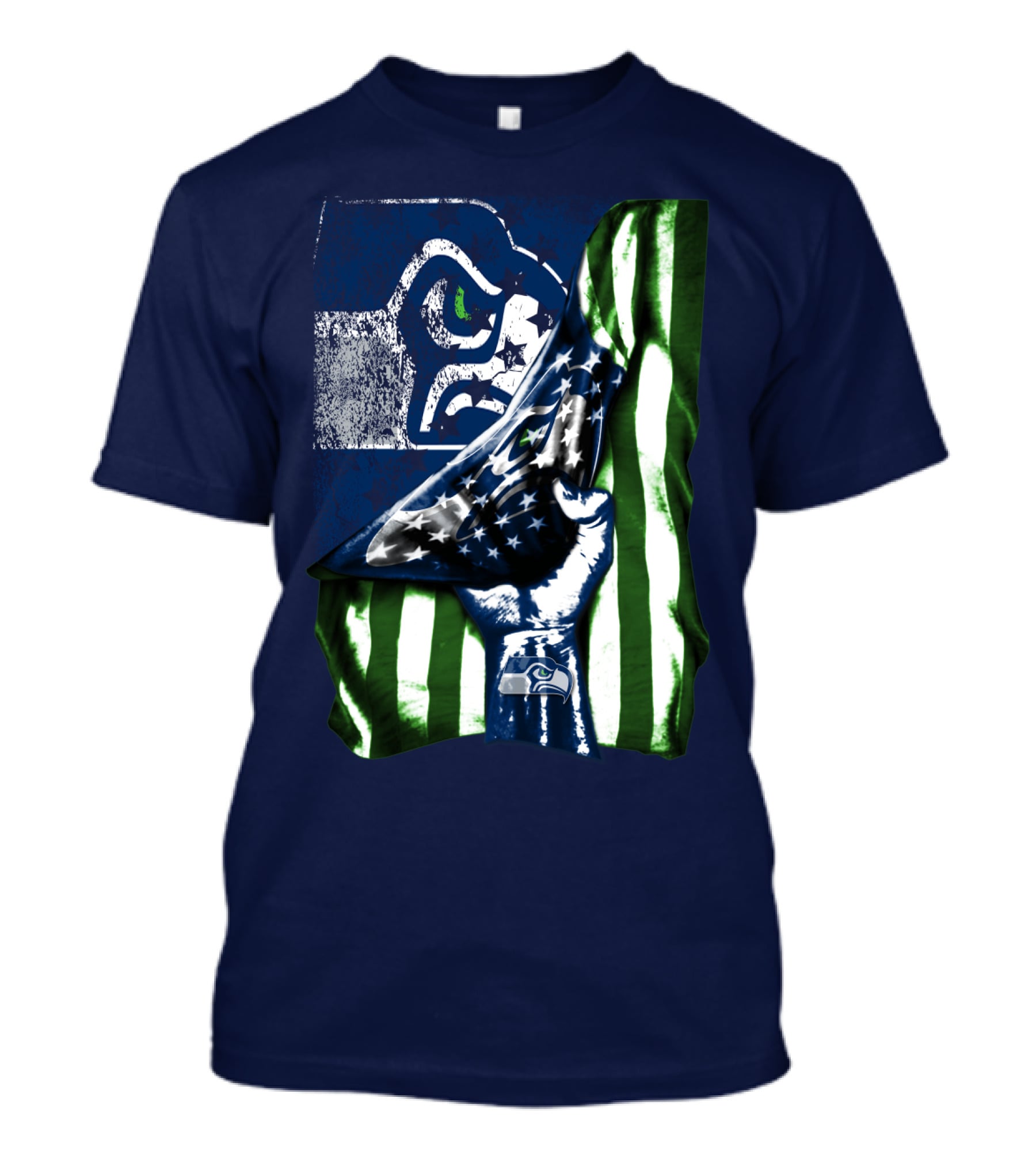 Seattle Seahawks American Flag Fist T-Shirt