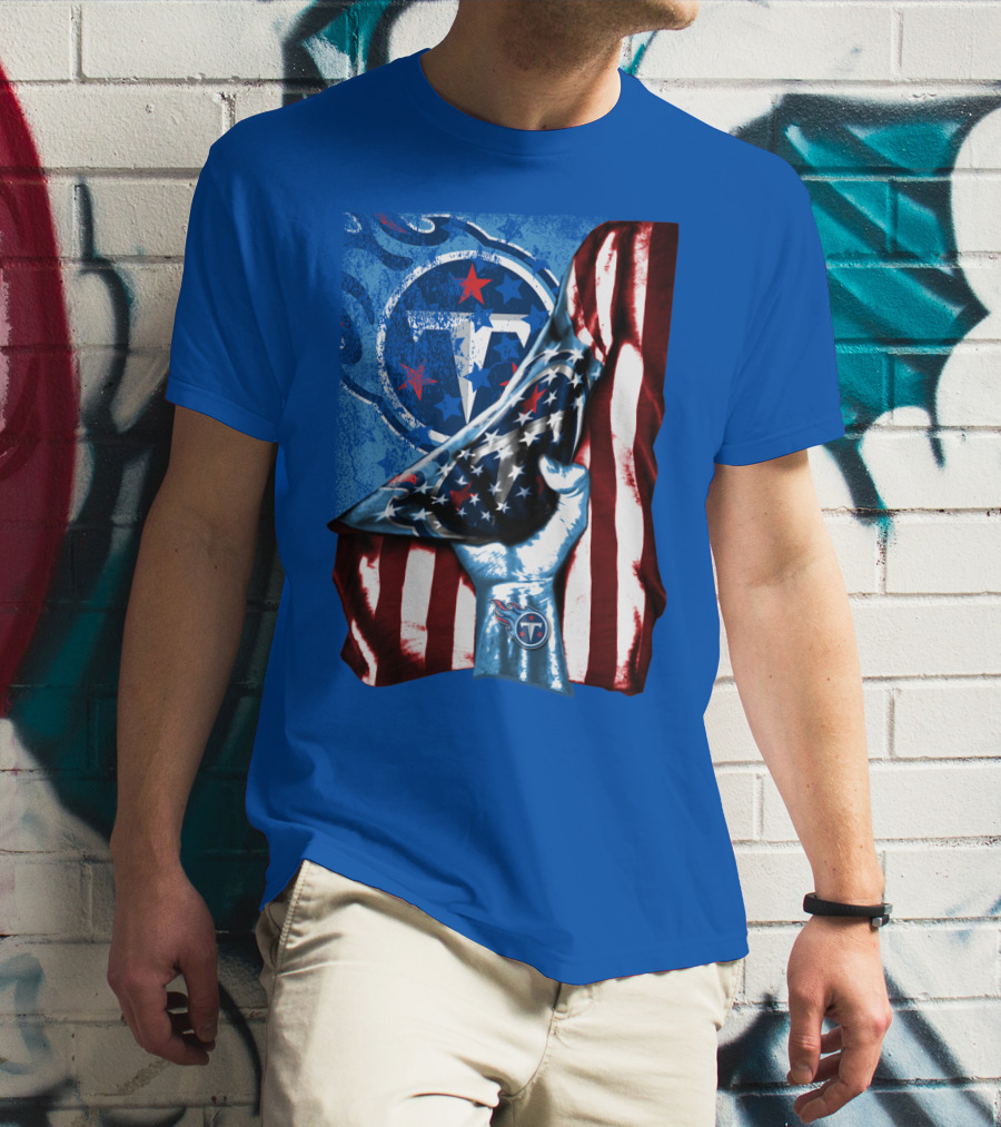 Tennessee Titans American Flag Stars And Stripes Team T-Shirt
