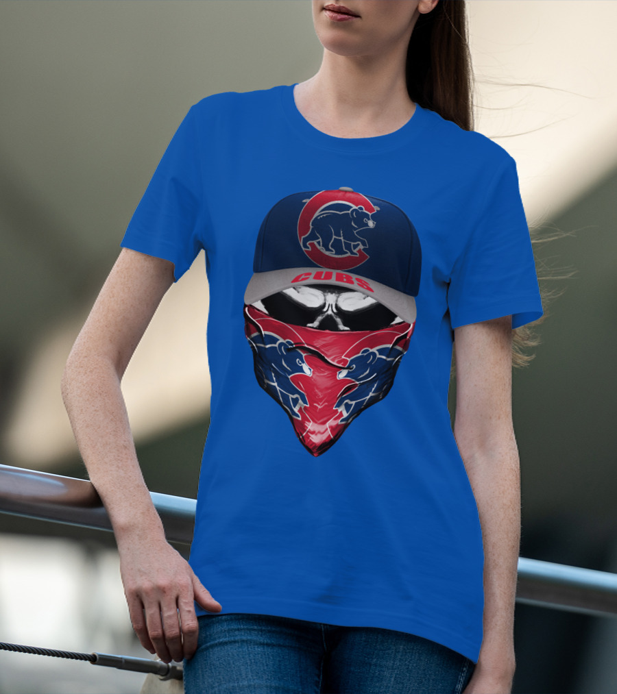 Chicago Cubs Bear Logo Cap And Bandana Combo T-Shirt