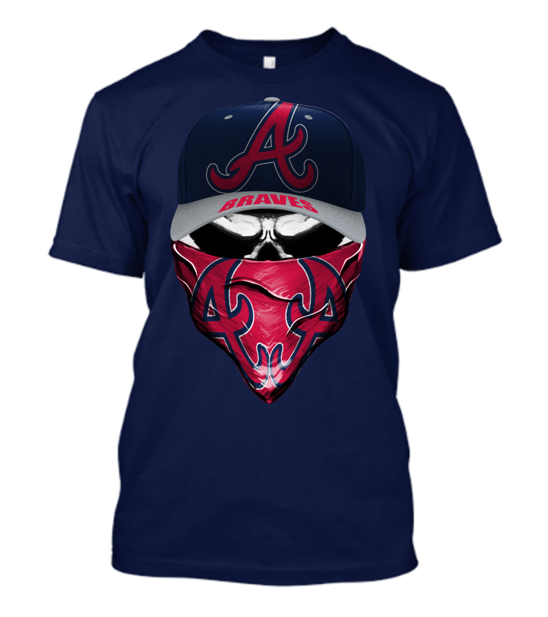 Atlanta Braves A Cap And Bandana Logo Style T-Shirt