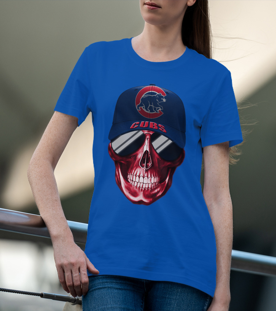 Chicago Cubs Skull Cap T-Shirt