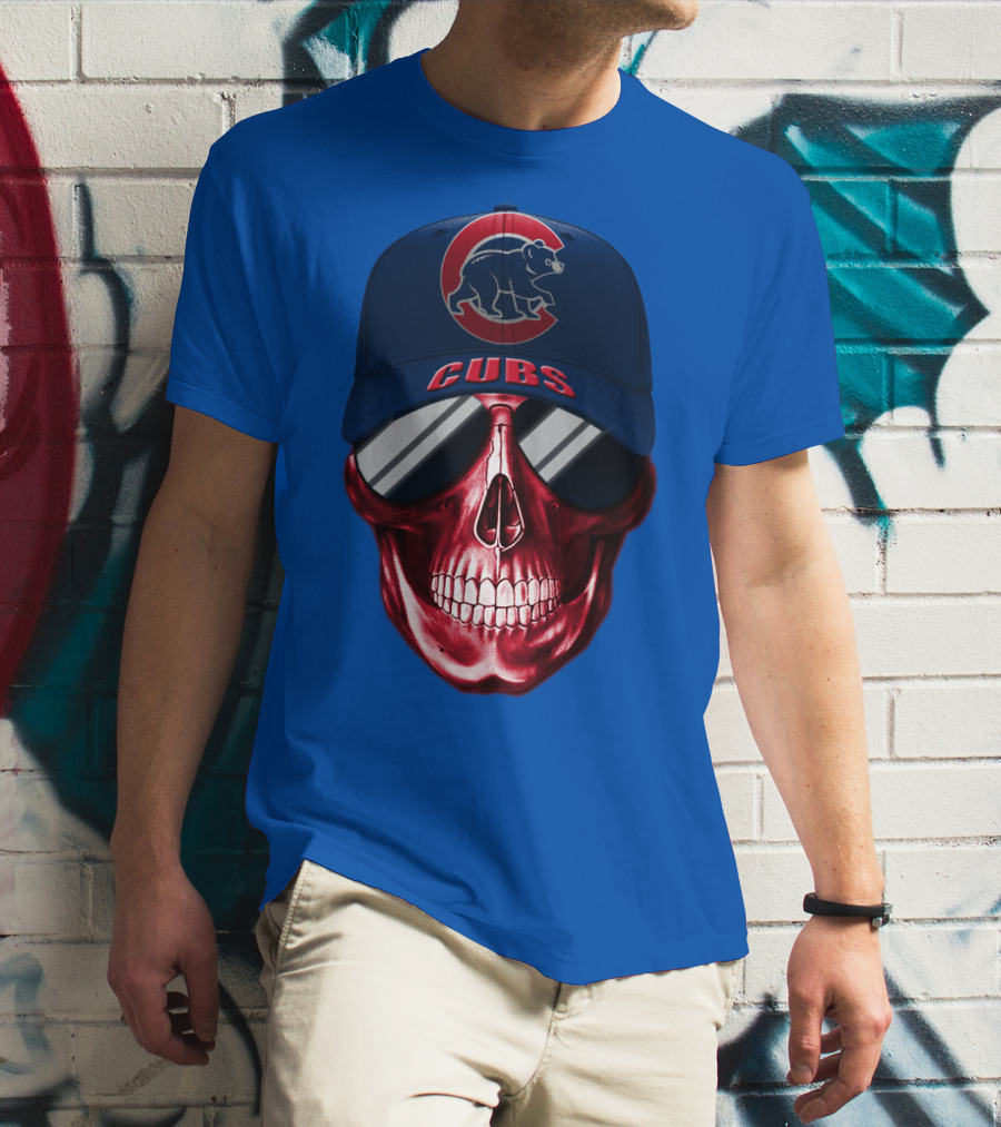 Chicago Cubs Skull Cap T-Shirt