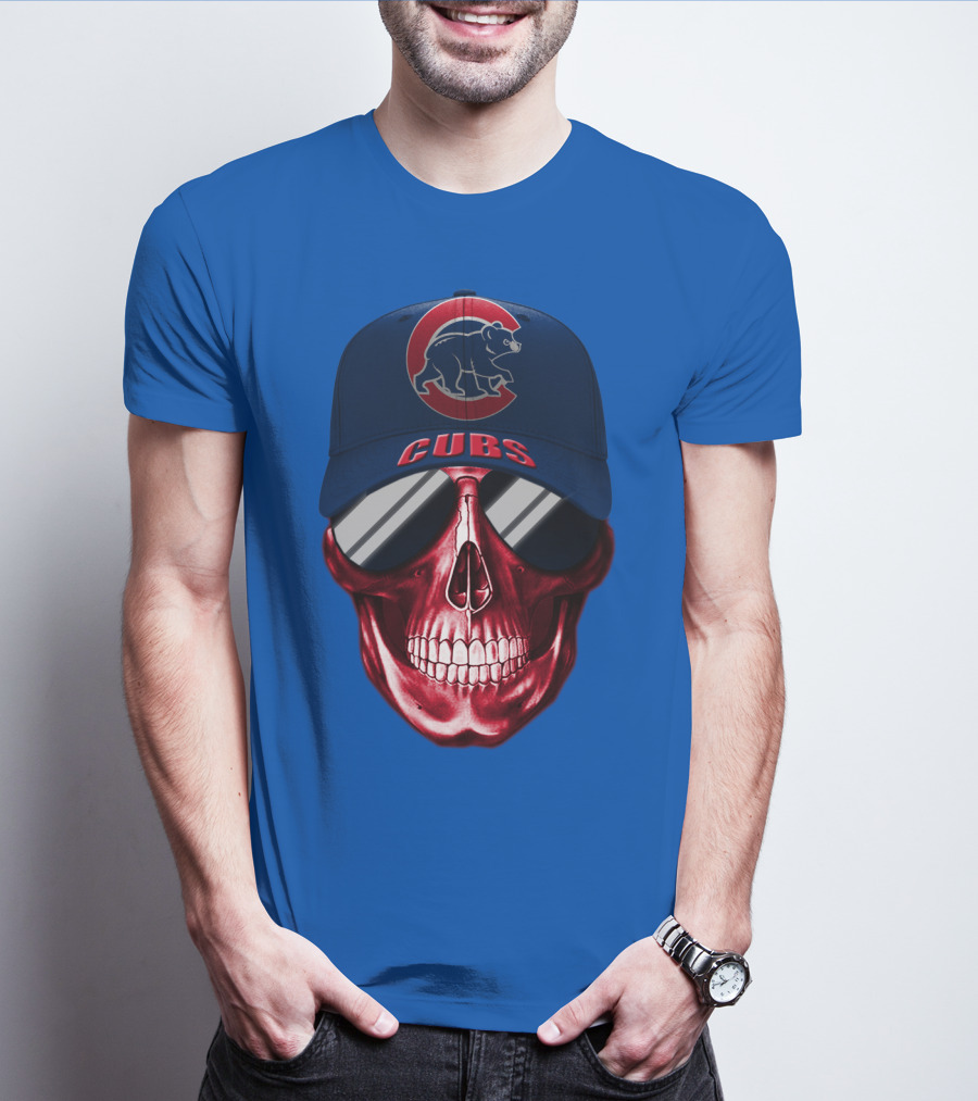 Chicago Cubs Skull Cap T-Shirt