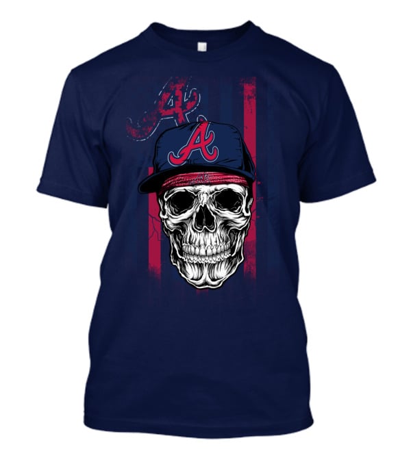 Atlanta Braves Skull With Cap And Team T-Shirt