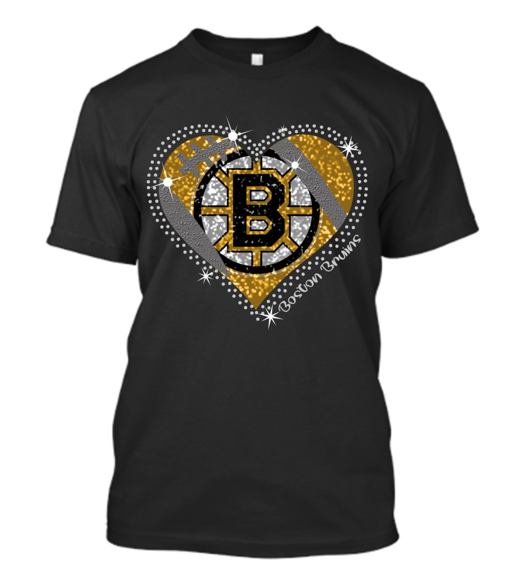 Boston Bruins Sparkling Heart T-Shirt