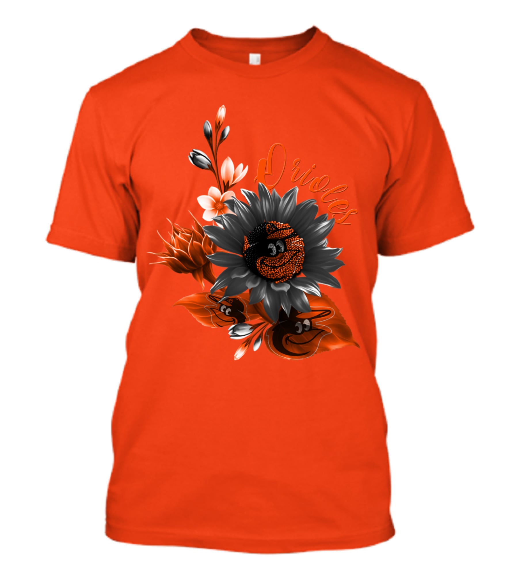 Orioles Sunflower Floral Design Baltimore Orioles T-Shirt