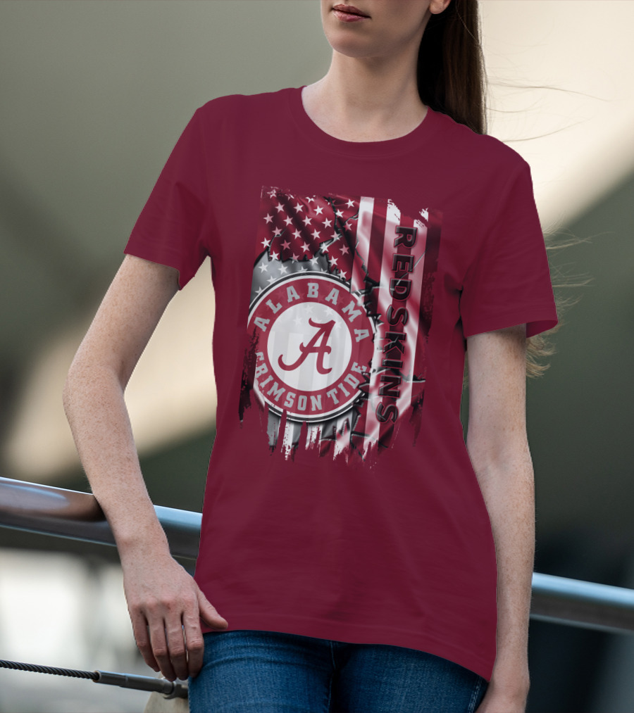 Alabama Crimson Tide Redskins Stars And Stripes T-Shirt