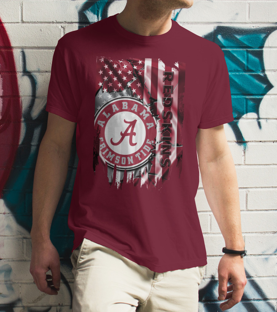 Alabama Crimson Tide Redskins Stars And Stripes T-Shirt