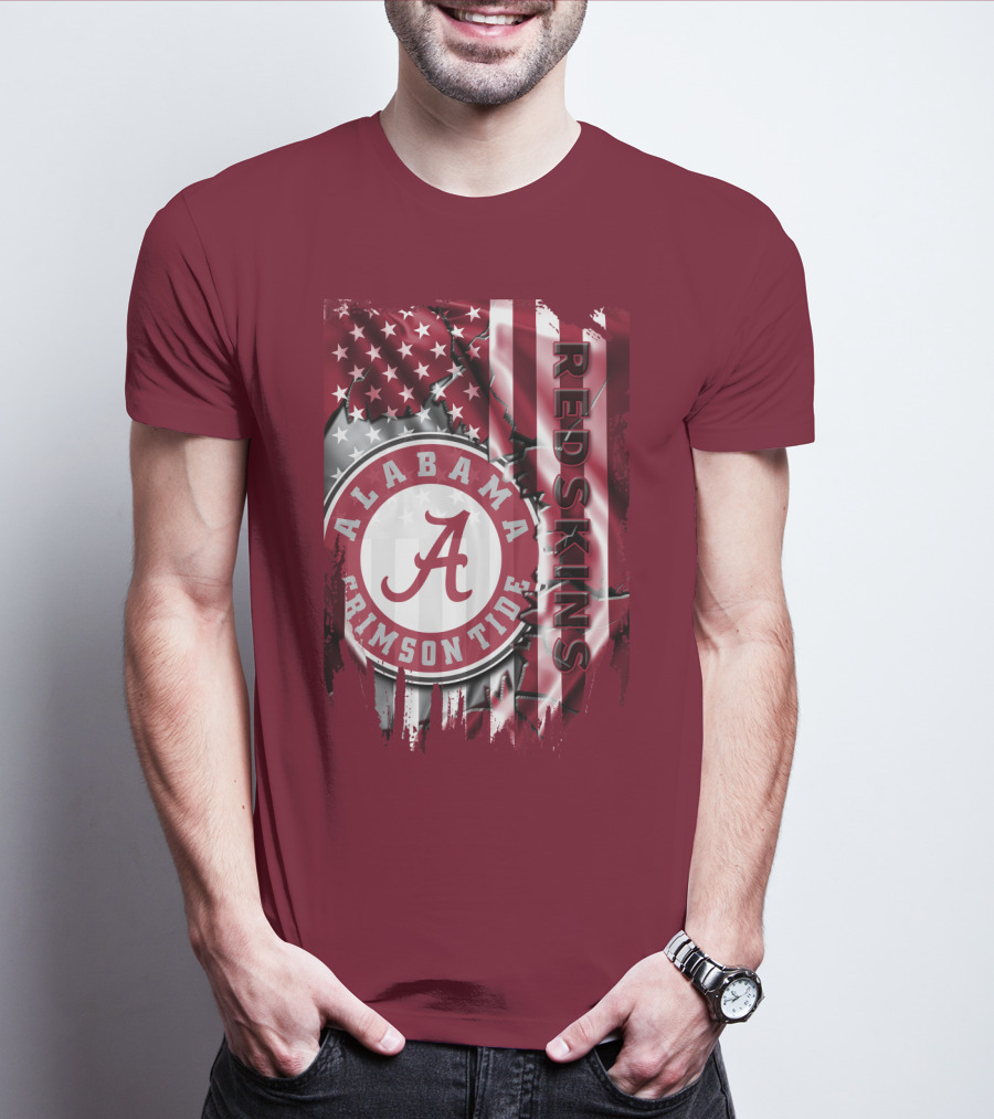 Alabama Crimson Tide Redskins Stars And Stripes T-Shirt