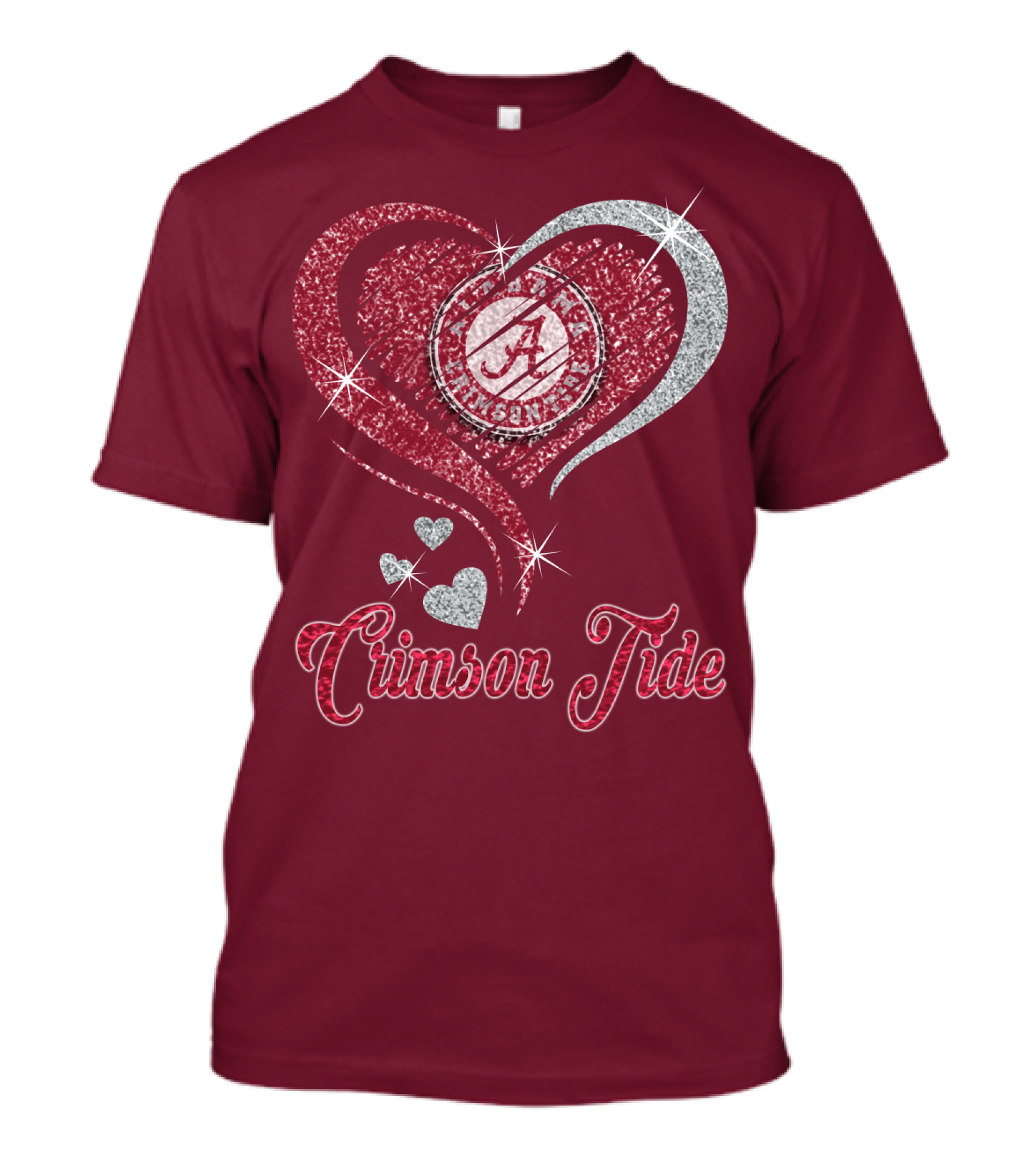 Alabama Crimson Tide Heart Sparkle T-Shirt
