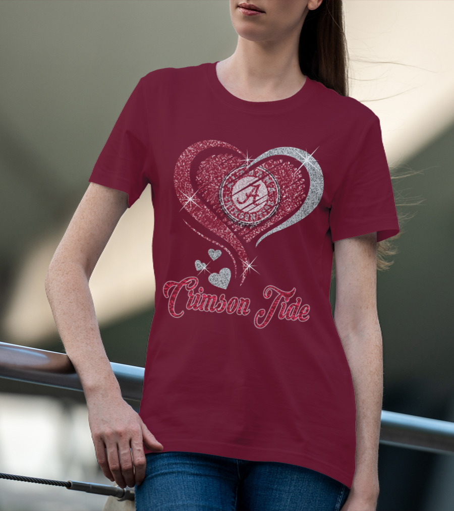 Alabama Crimson Tide Heart Sparkle T-Shirt
