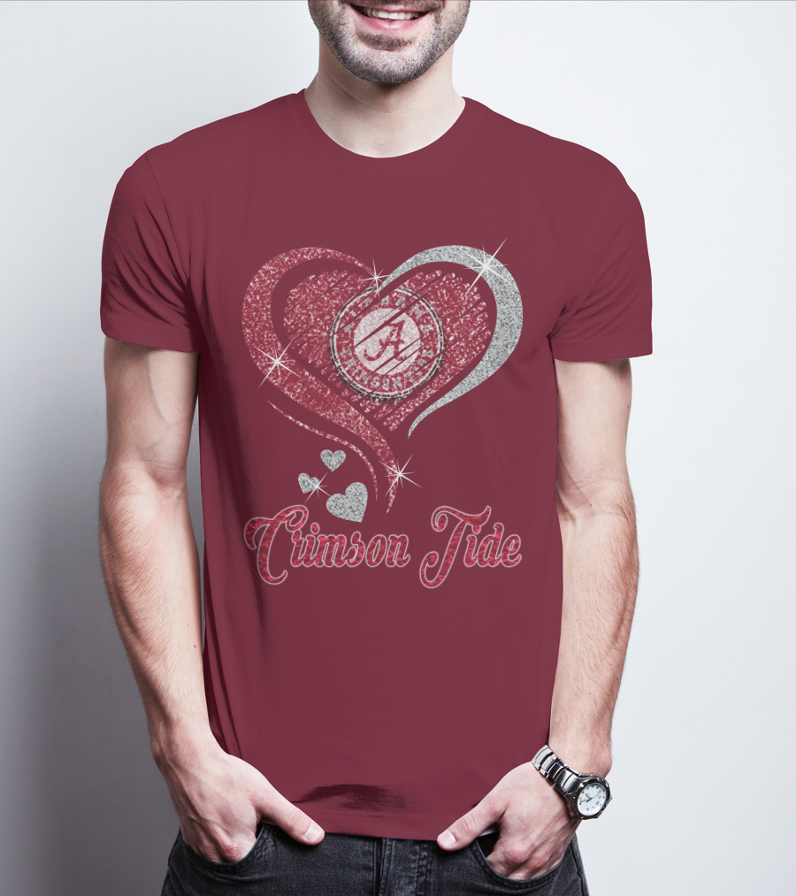 Alabama Crimson Tide Heart Sparkle T-Shirt