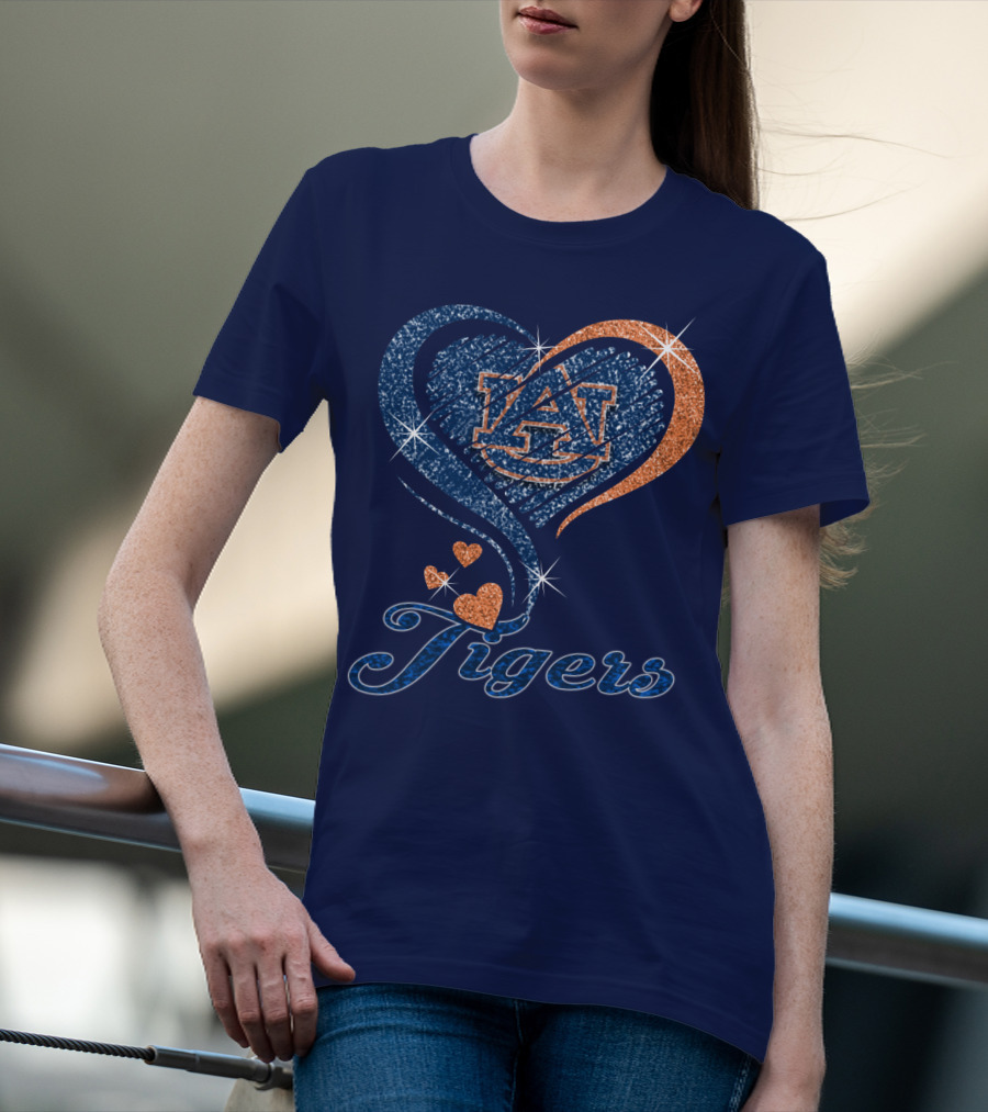 Auburn Tigers Heart Logo With Effect T-Shirt