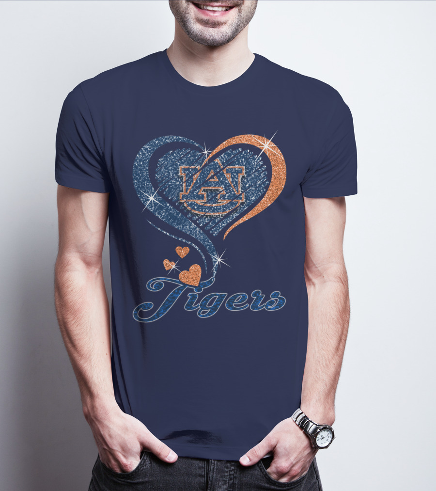 Auburn Tigers Heart Logo With Effect T-Shirt