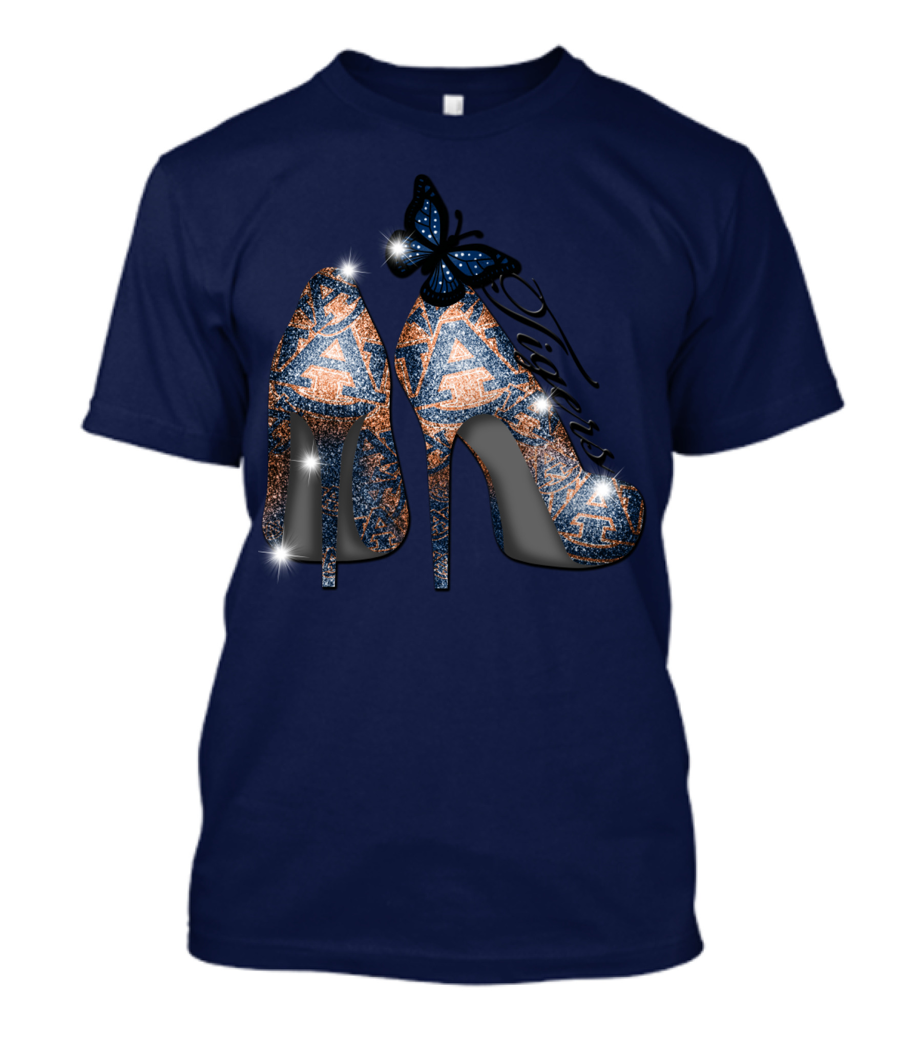 Auburn Tigers High Heels Butterfly T-Shirt