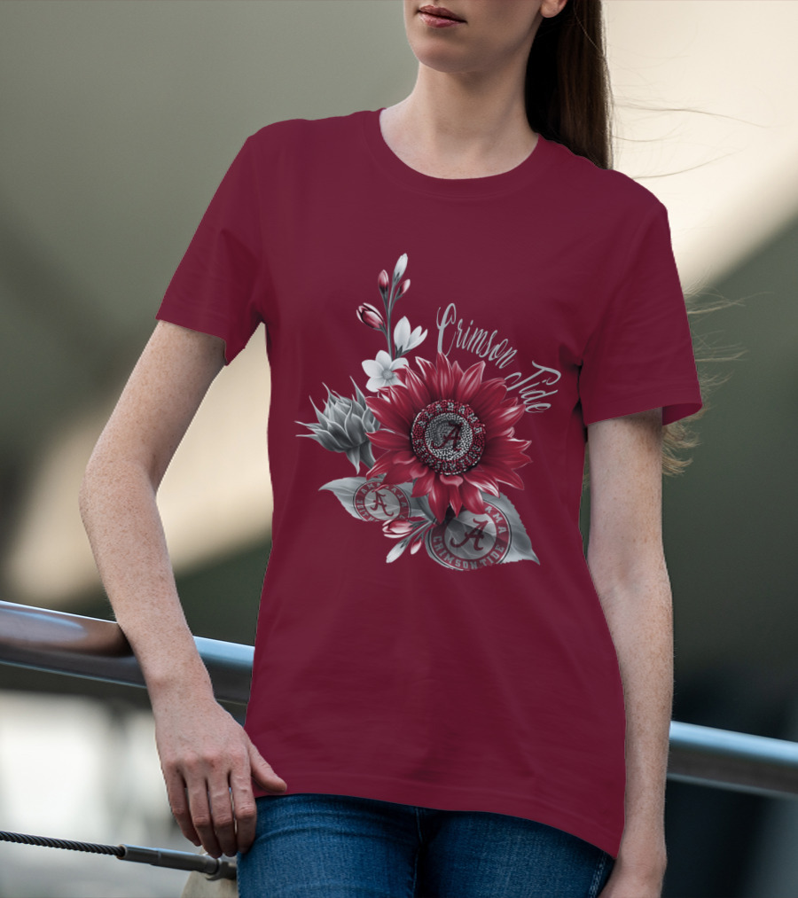 Crimson Tide Alabama A Flower T-Shirt