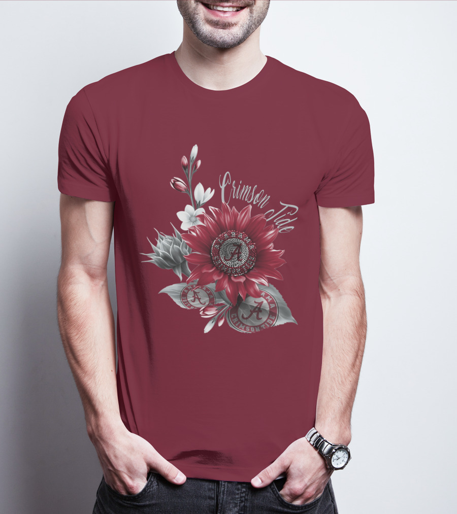 Crimson Tide Alabama A Flower T-Shirt
