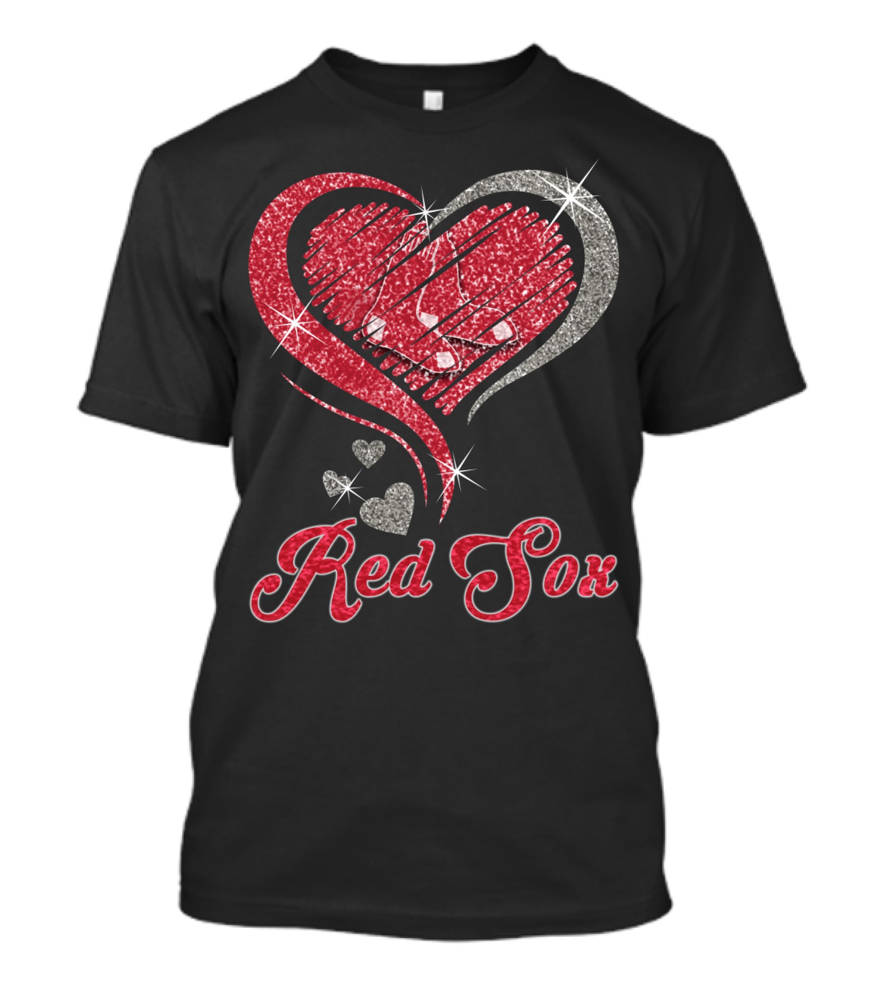 Red Sox Heart Glitter T-Shirt